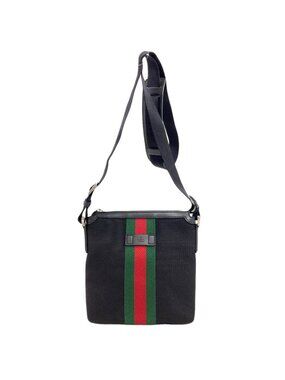 Gucci Sherry Line Shoulder Bag Nylon Canvas